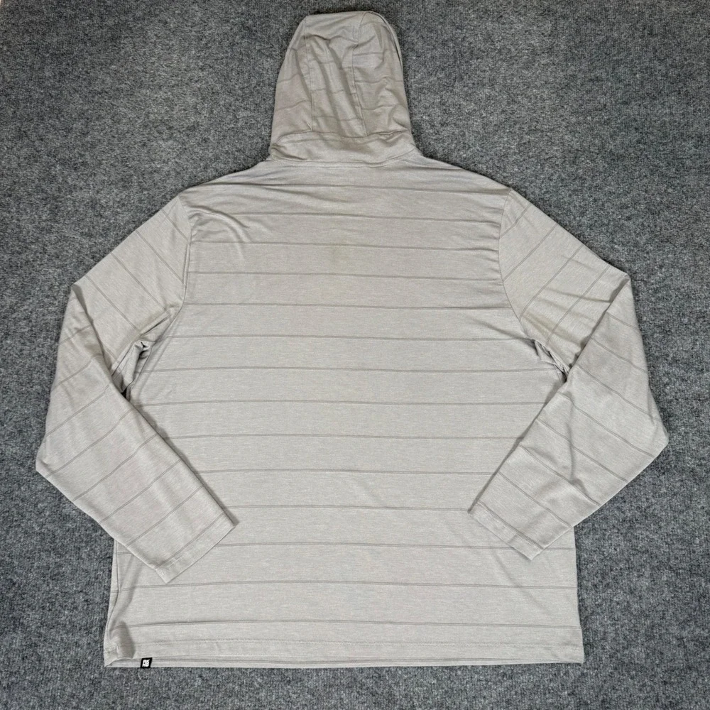 Alaskan Hardgear Hoodie Mens XL Grey Bamboo‎ Stripe Long Sleeve Outdoor Workwear